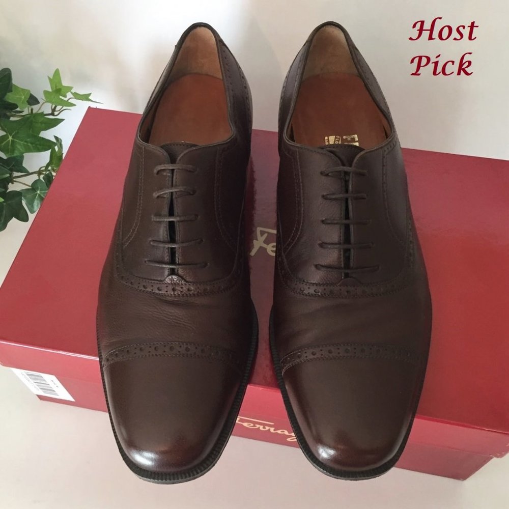 SALVATORE FERRAGAMO men's oxfords, brown s…